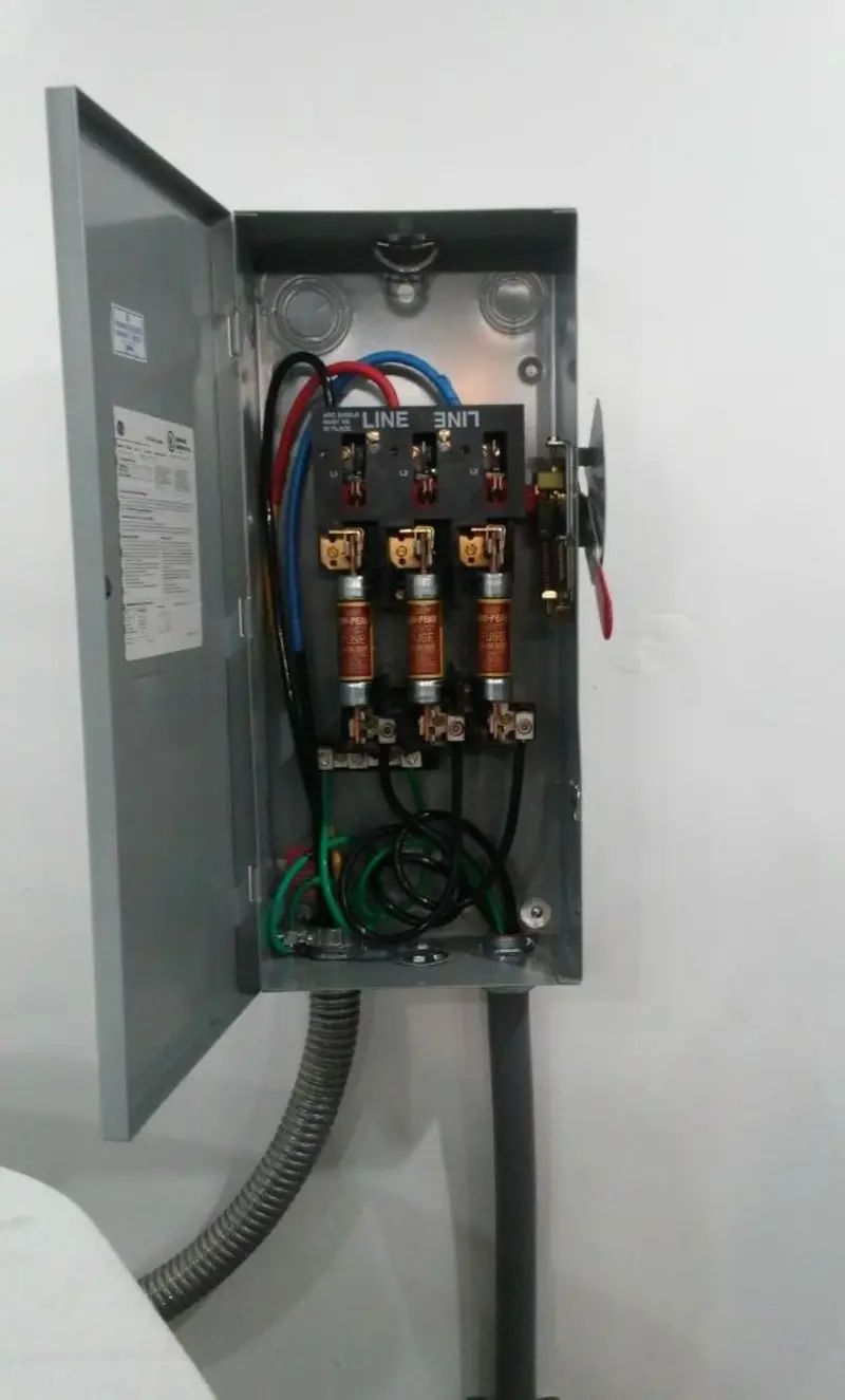 Three-phase disconnect switch installed for Electrical Wiring & Rewiring in Allen